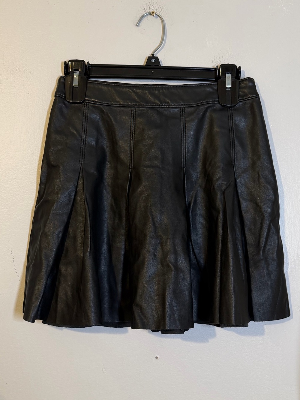 Hollister Black Faux Leather Circle Skirt